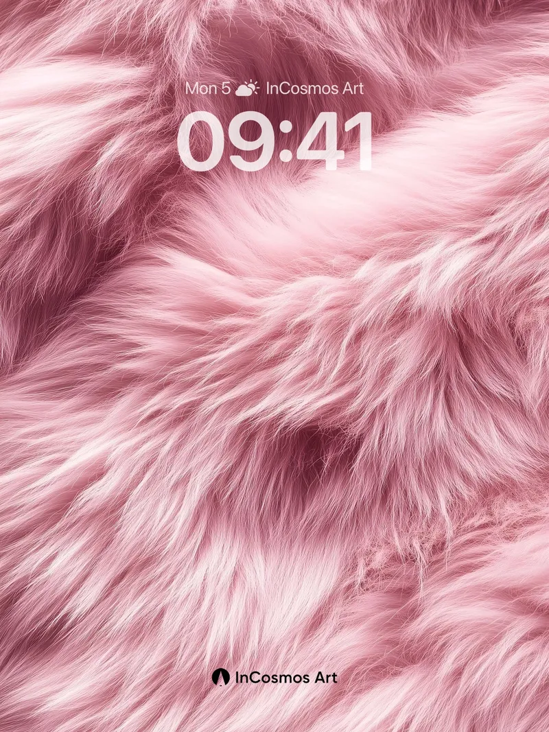 Soft Hush Fur Wallpaper in Rose Velvet