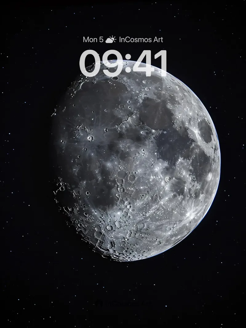 Silent Crater Wallpaper with Starlit Edge