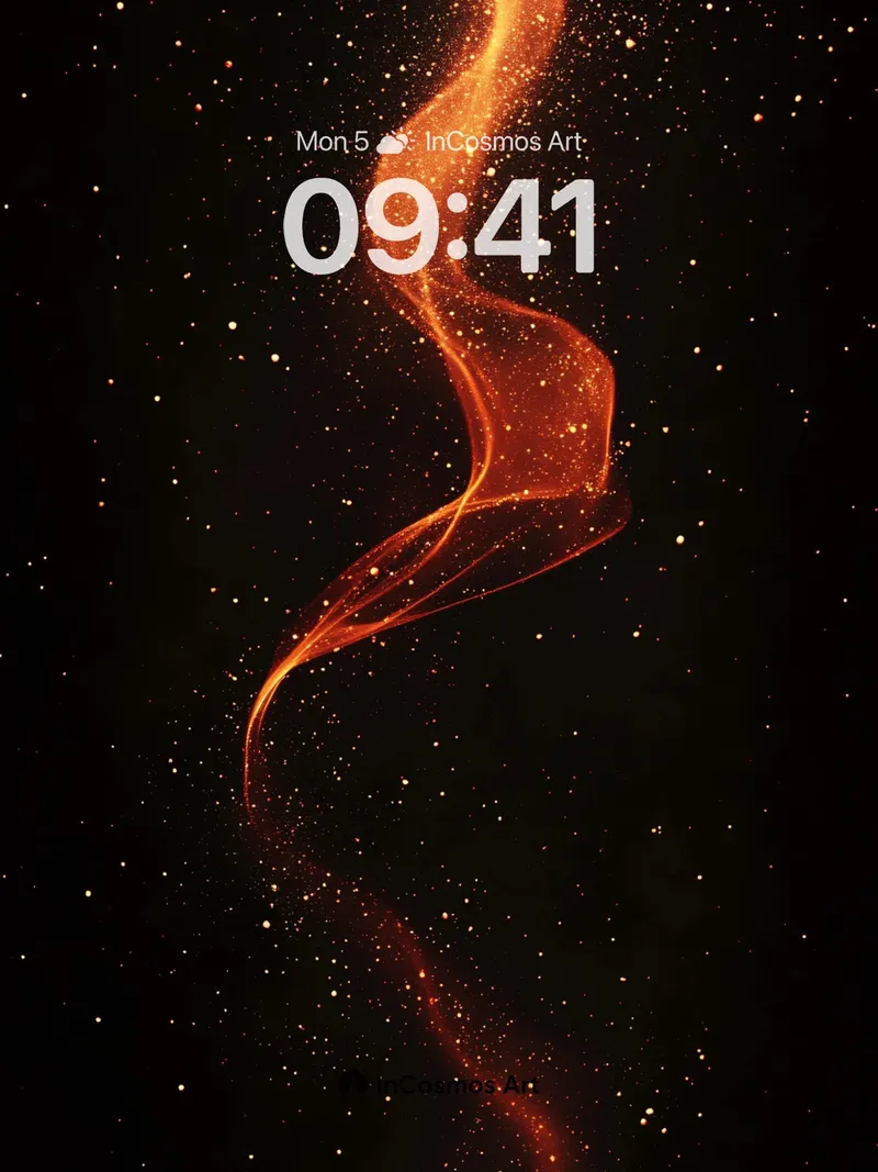 Crimson Nebula Wallpaper with Starlit Veil