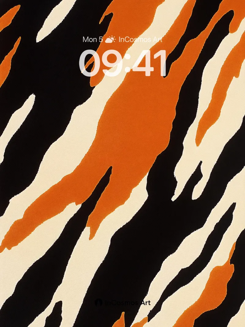 Feral Stride Wallpaper with Orange Fire