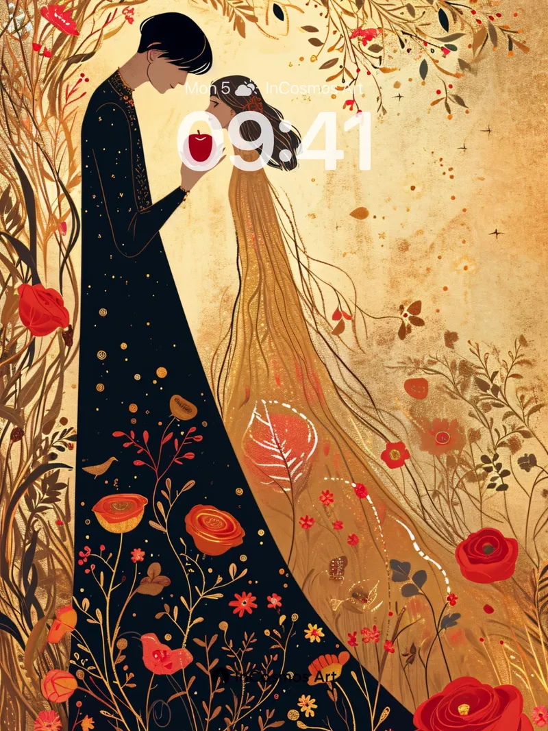 Golden Reverie Wallpaper with Secret Garden Veil