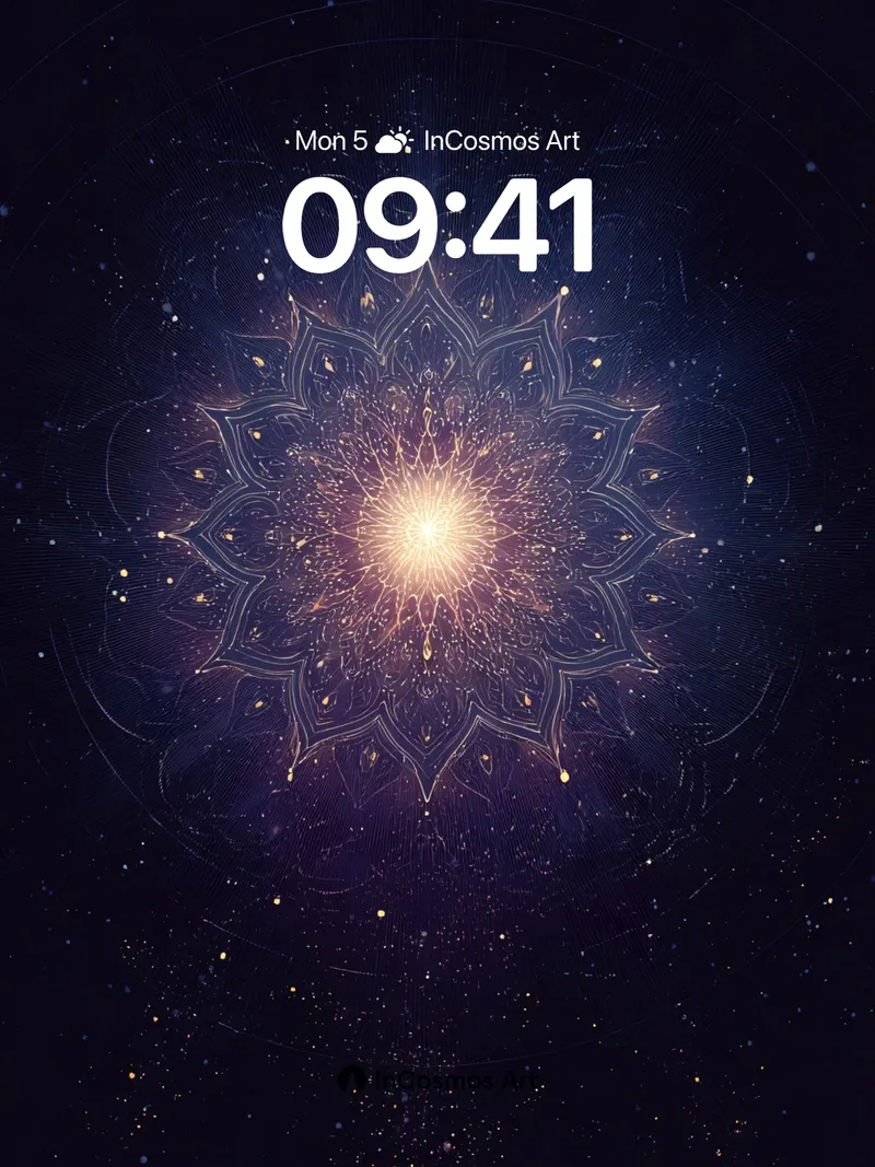 Cosmic Mandala Wallpaper with Celestial Light