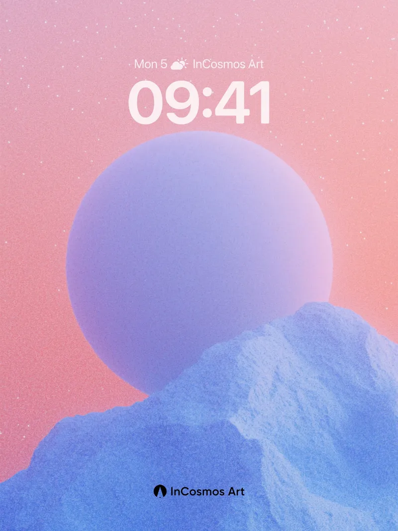 Serene Horizon Wallpaper with Floating Orb