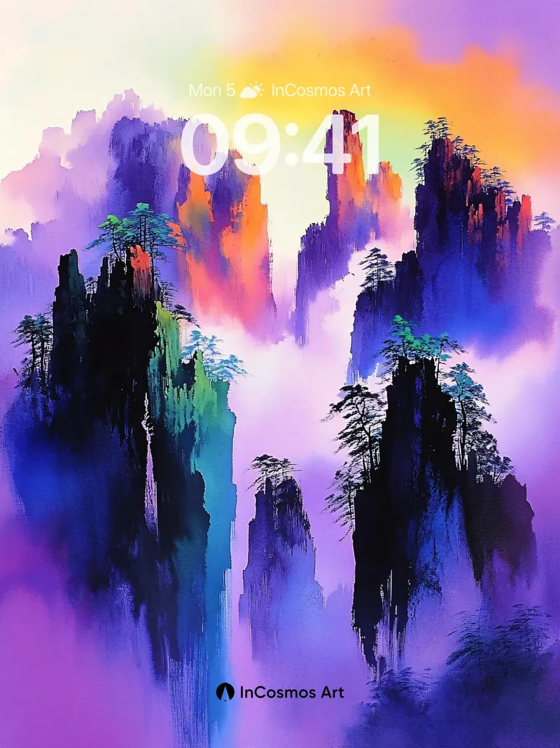 Ethereal Peaks Wallpaper with Mist-Bound Valleys