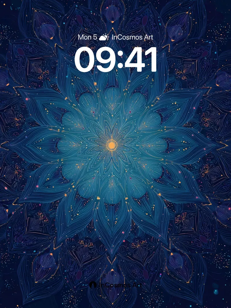 Cosmic Bloom Wallpaper with Starlit Veins