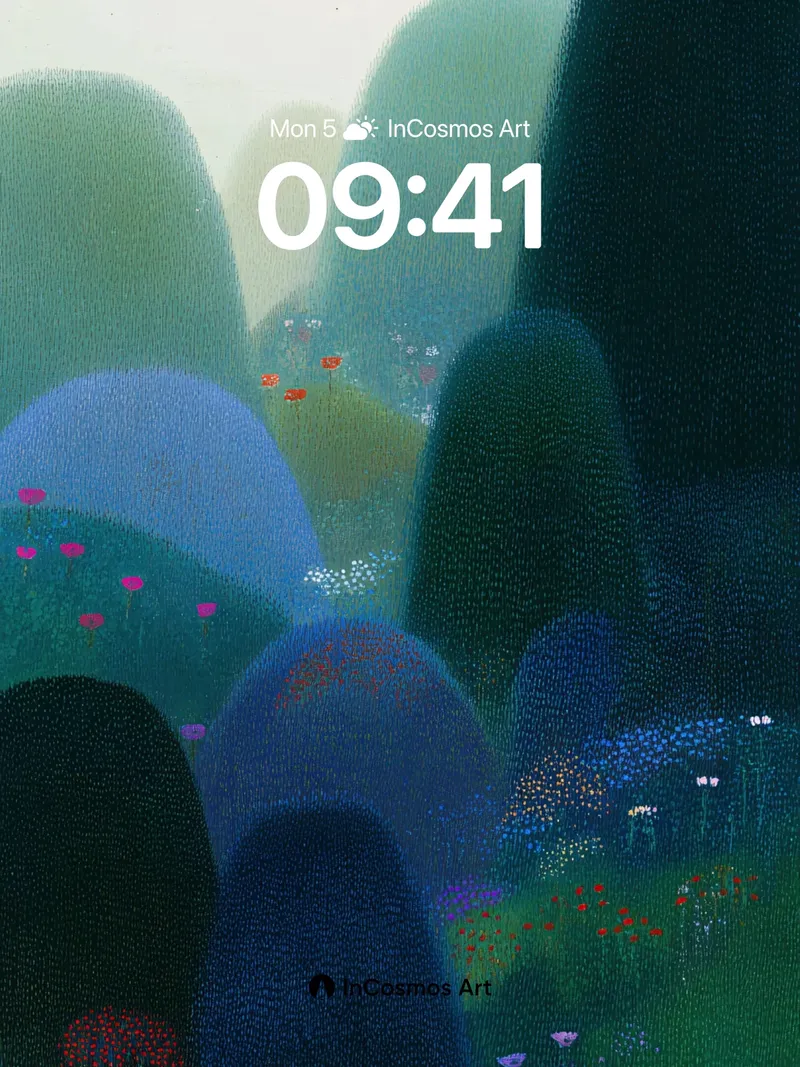 Mystic Forest Wallpaper with Dotted Light