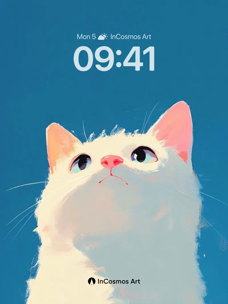 Serene Gaze Wallpaper with Soft Fur Texture