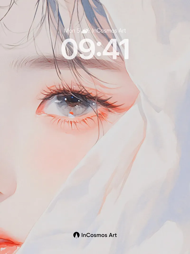 Silken Veil Wallpaper with Whispering Eyes