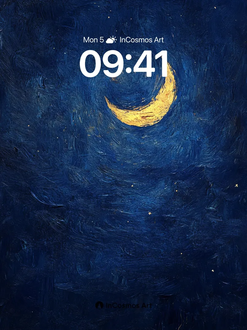 Whispering Moonlight Wallpaper with Van Gogh Swirls