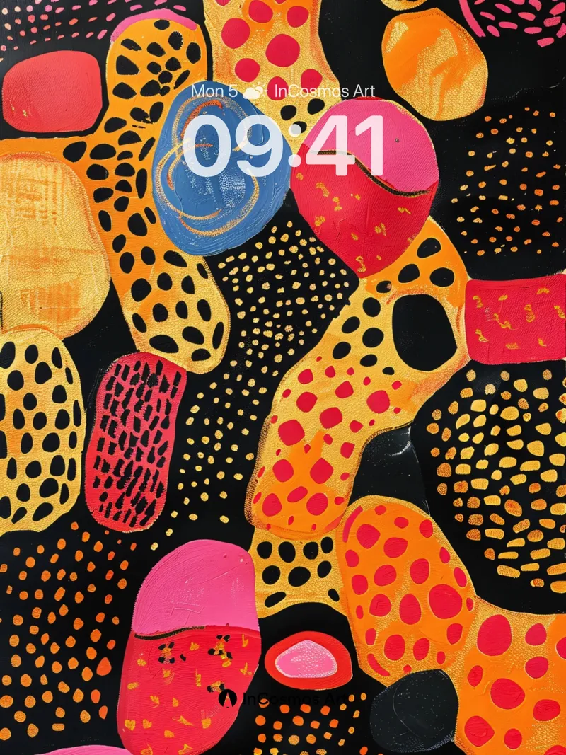 Electric Pulse Wallpaper with Dotted Labyrinths