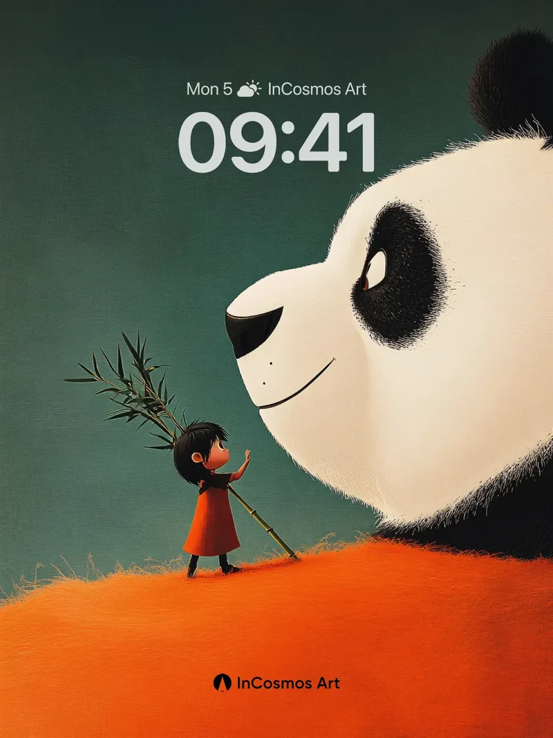 Whispering Bamboo Wallpaper with Giant Panda