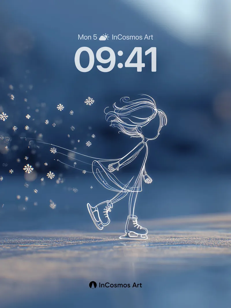 Winter Whimsy Wallpaper with Sketchlight Figure