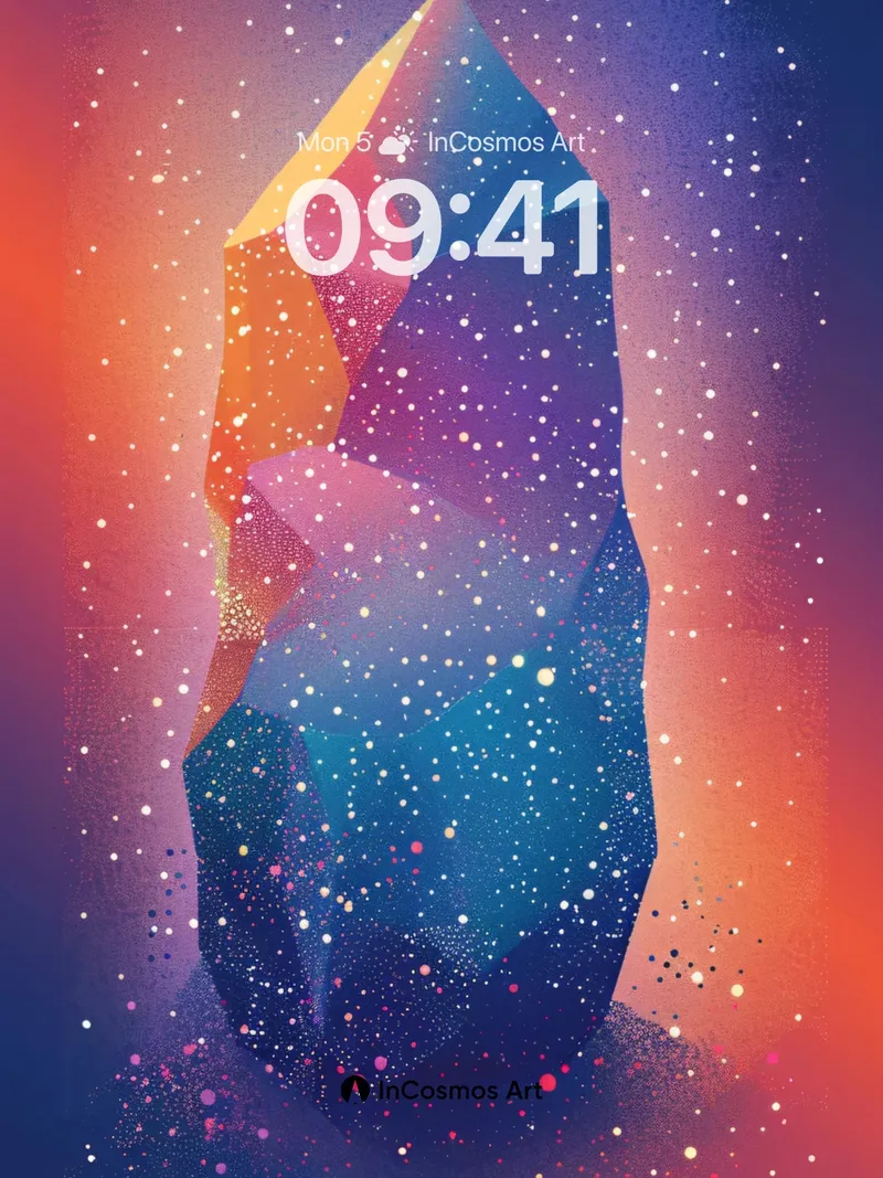 Cosmic Prism Wallpaper with Starlit Facets