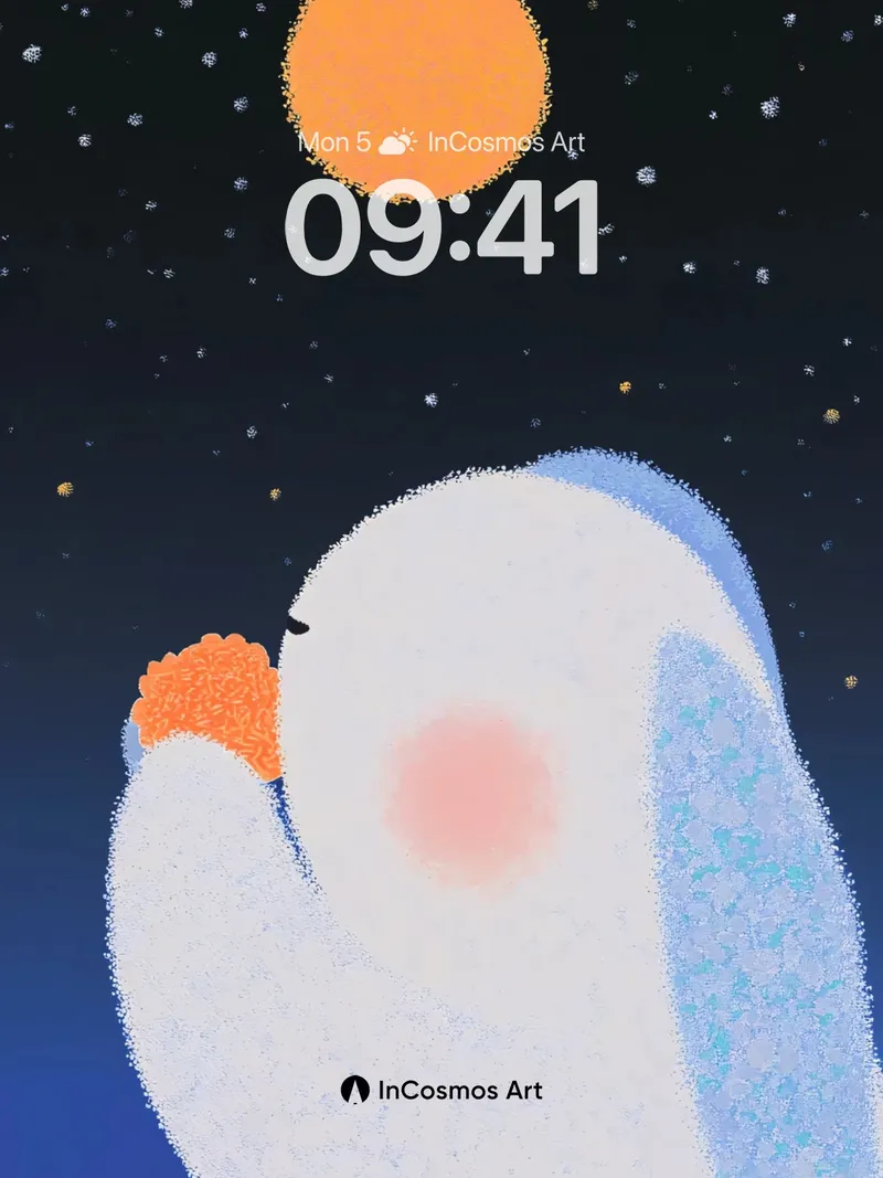 Cosmic Hush Wallpaper with Starlit Bunny