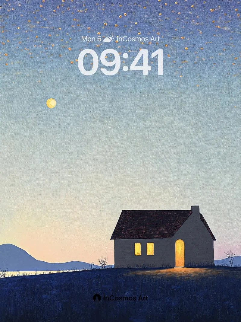 Luminous Solitude Wallpaper with Star-Strewn Sky