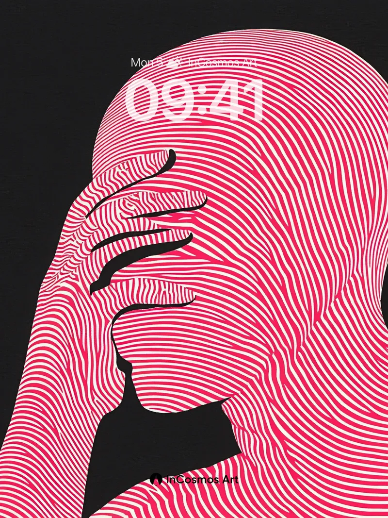 Surreal Strata Wallpaper with Hidden Lines