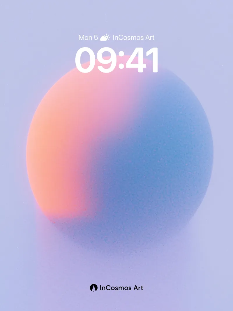 Serene Gradient Sphere Wallpaper with Soft Hues