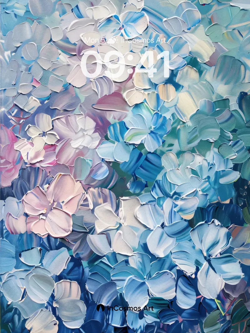 Cobalt Bloom Wallpaper with Whispering Petals