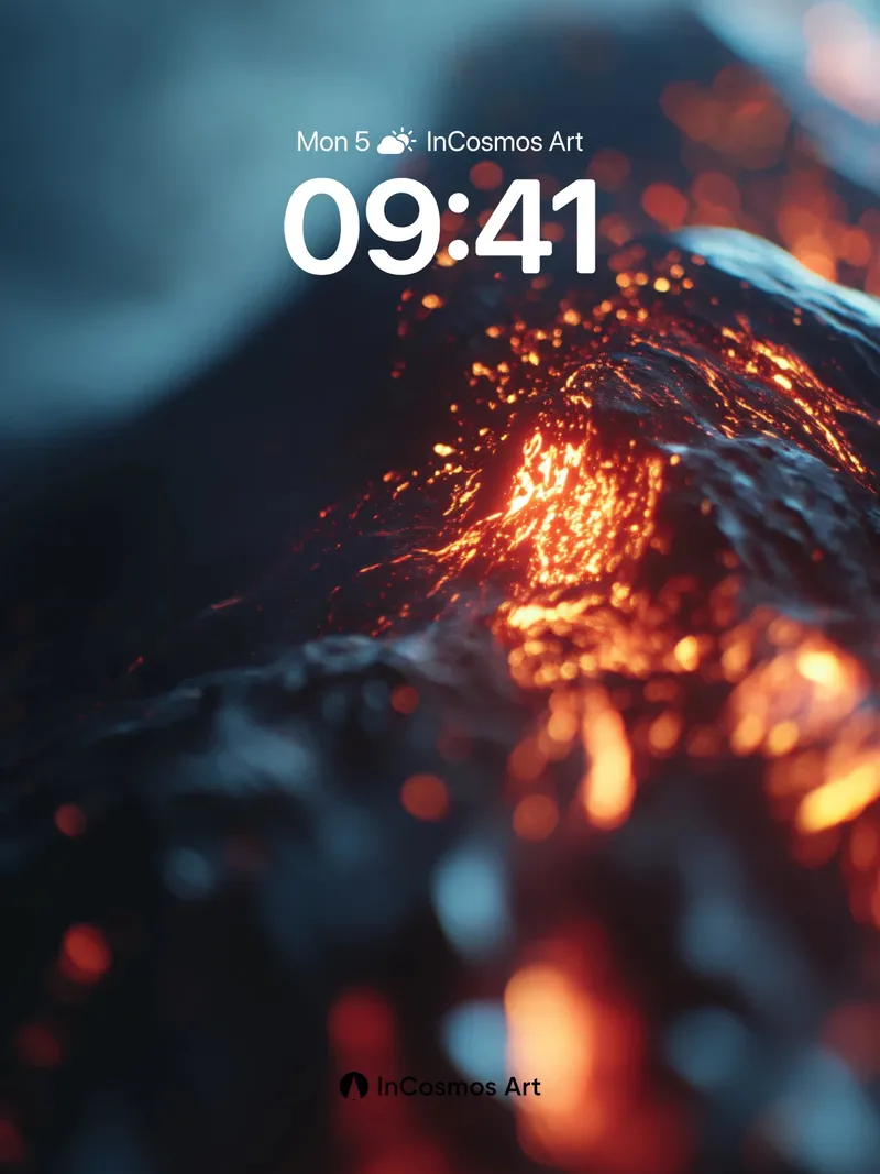 Incandescent Flow Wallpaper with Molten Veins