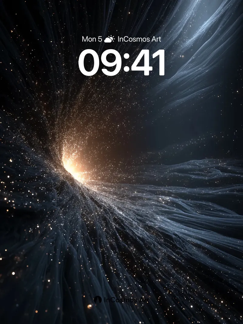 Cosmic Veil Wallpaper with Golden Rift