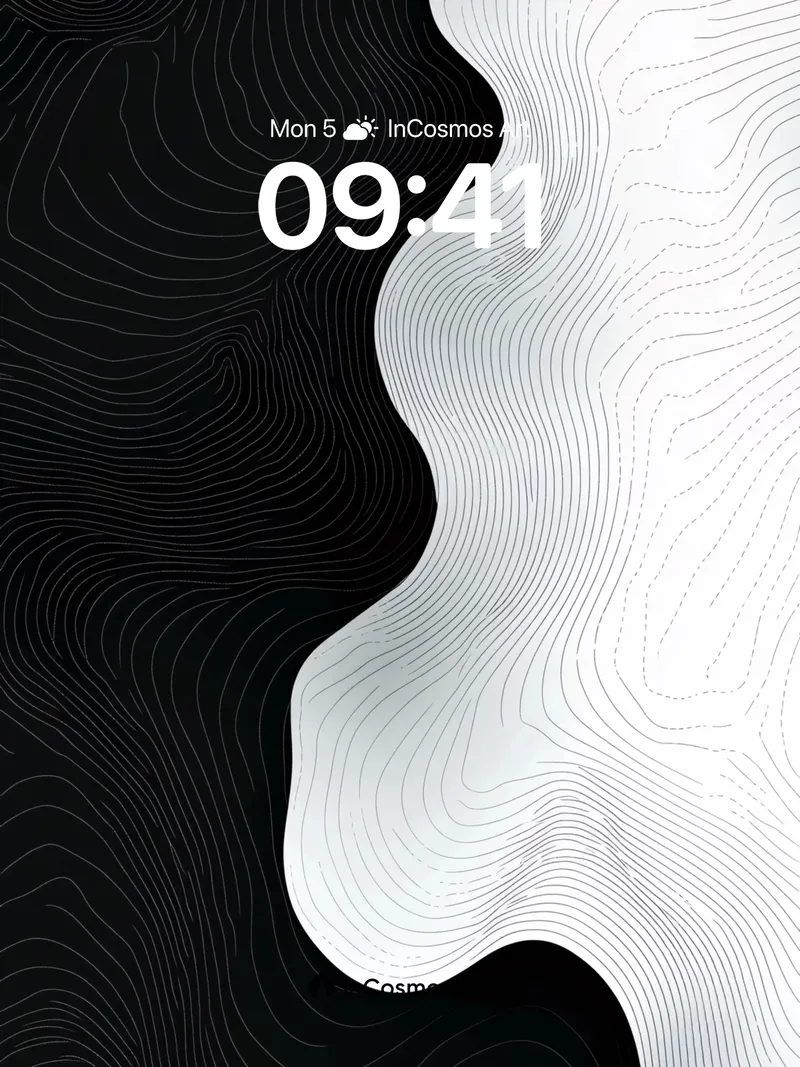 Silent Contour Wallpaper with Topographic Flow