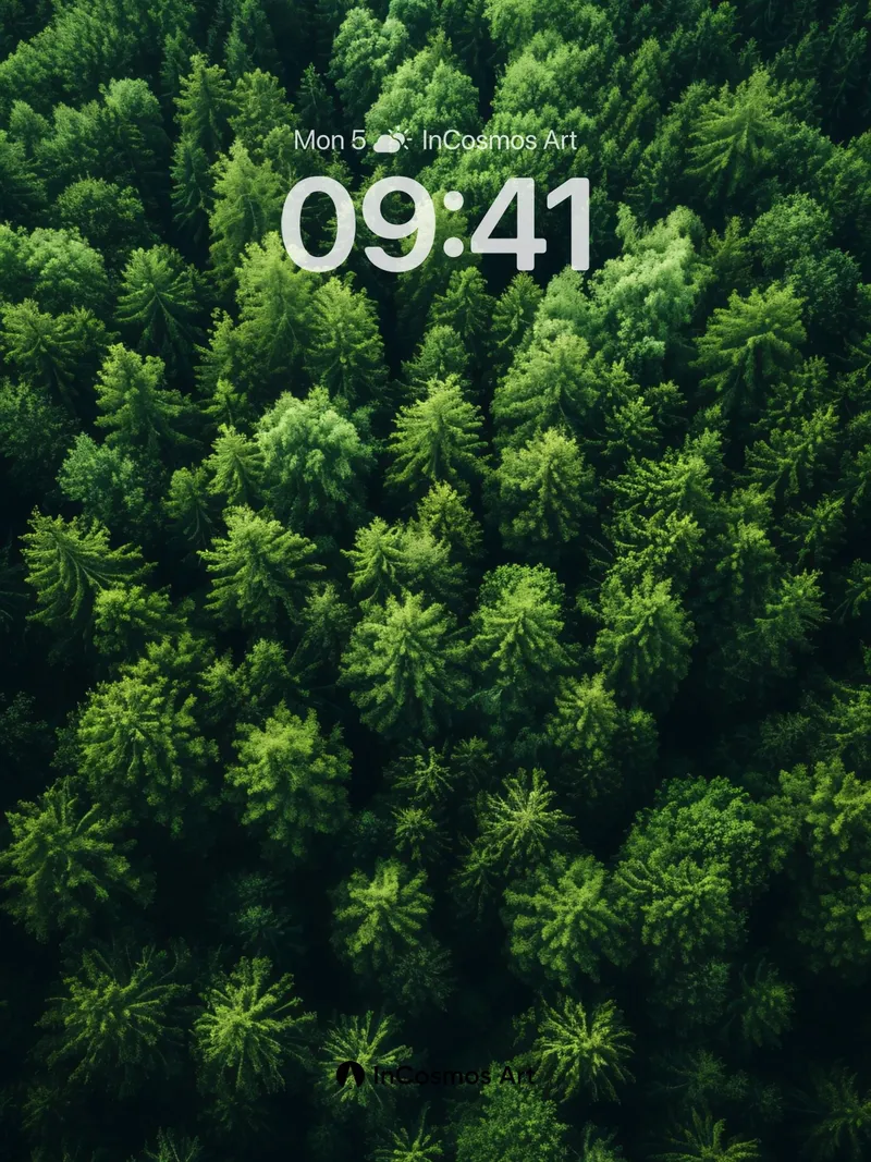 Emerald Canopy Wallpaper with Whispering Treetops