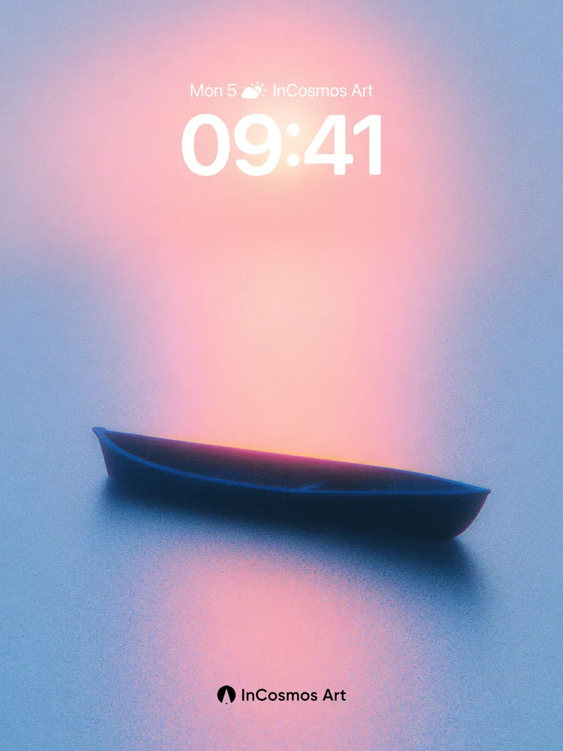 Serenity Solitude Wallpaper with Floating Canoe