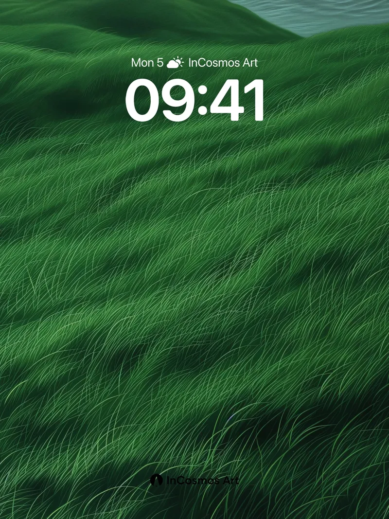 Whispering Grass Wallpaper with Ocean Hush