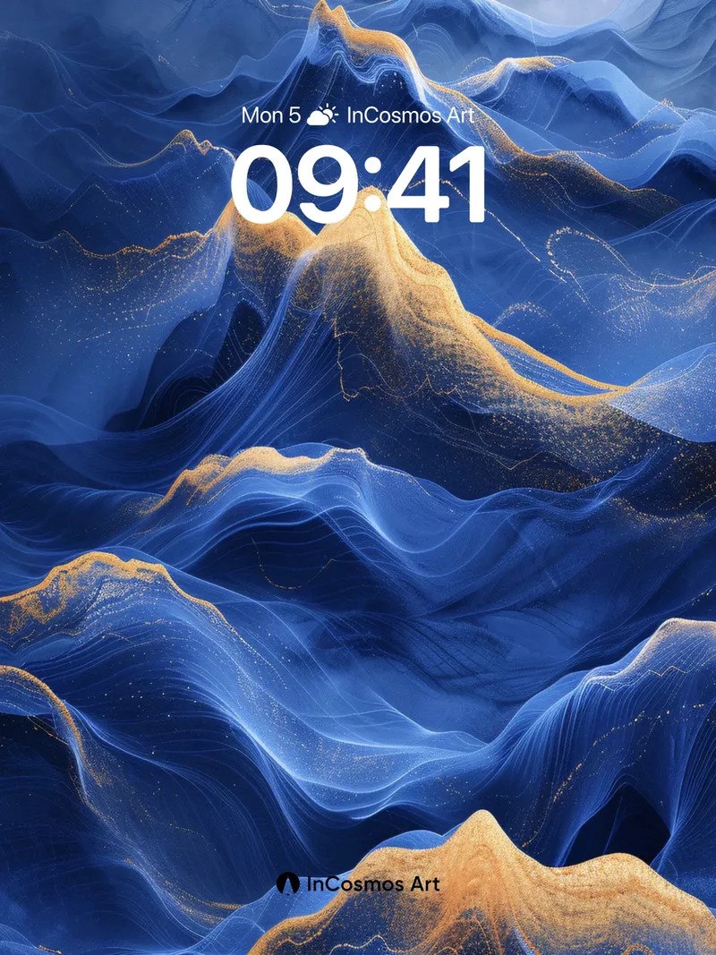 Luminous Tides Wallpaper with Golden Veins
