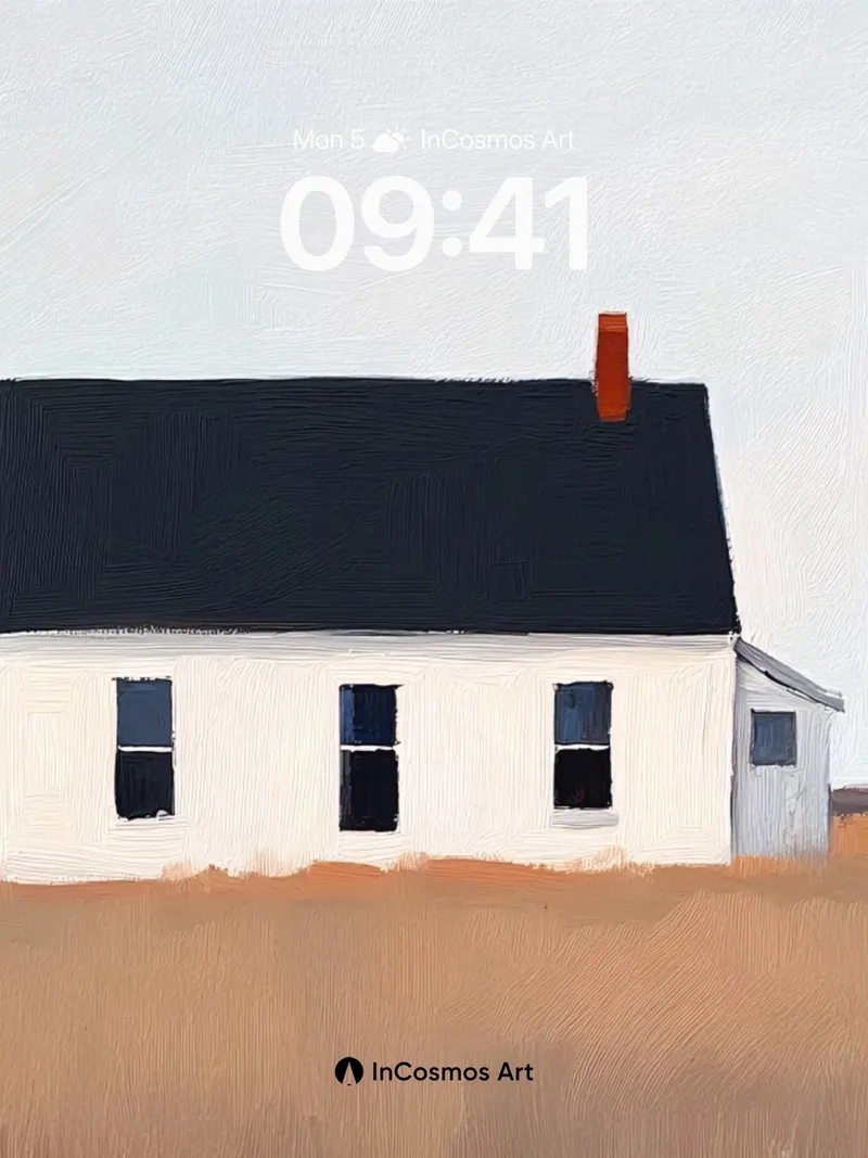 Stillness of Fields Wallpaper with Quiet House