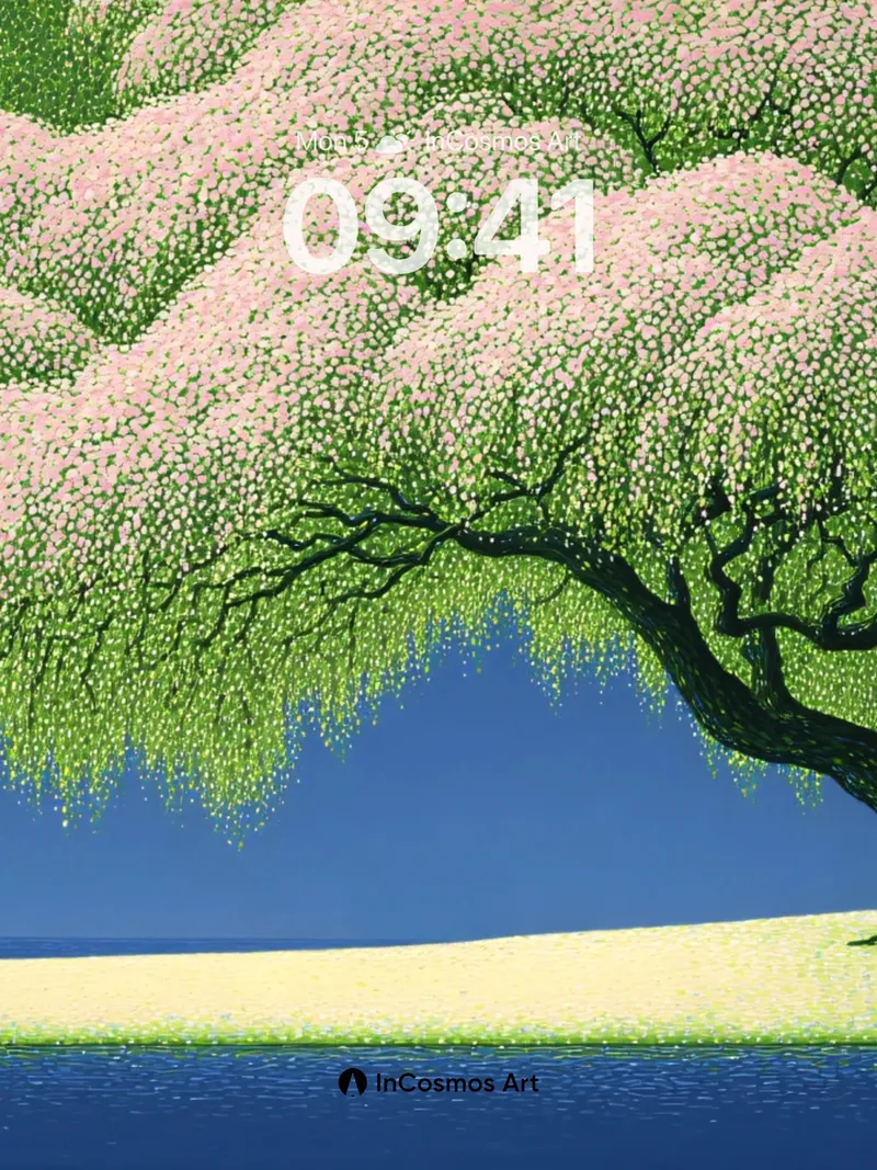 Serenity Bloom Wallpaper with Floating Canopy