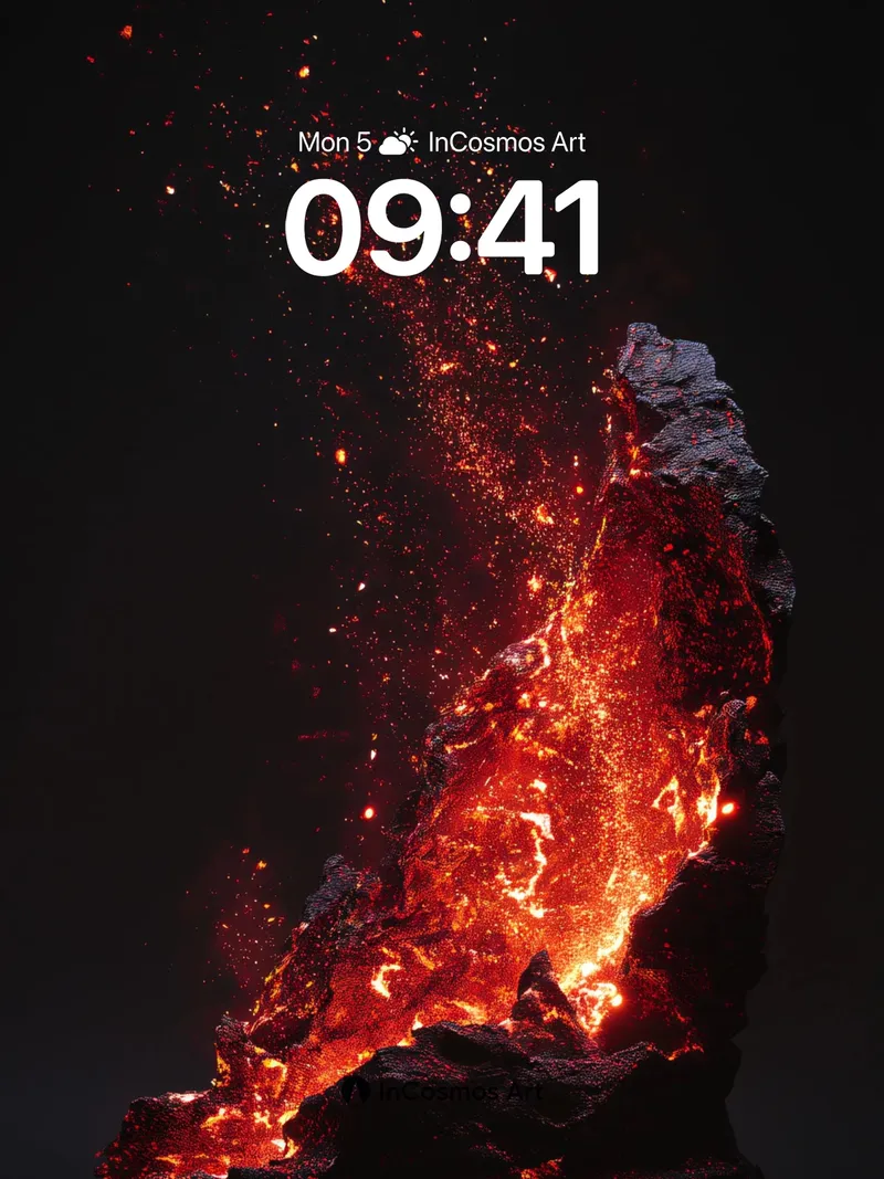 Eruptive Pulse Wallpaper with Molten Veins