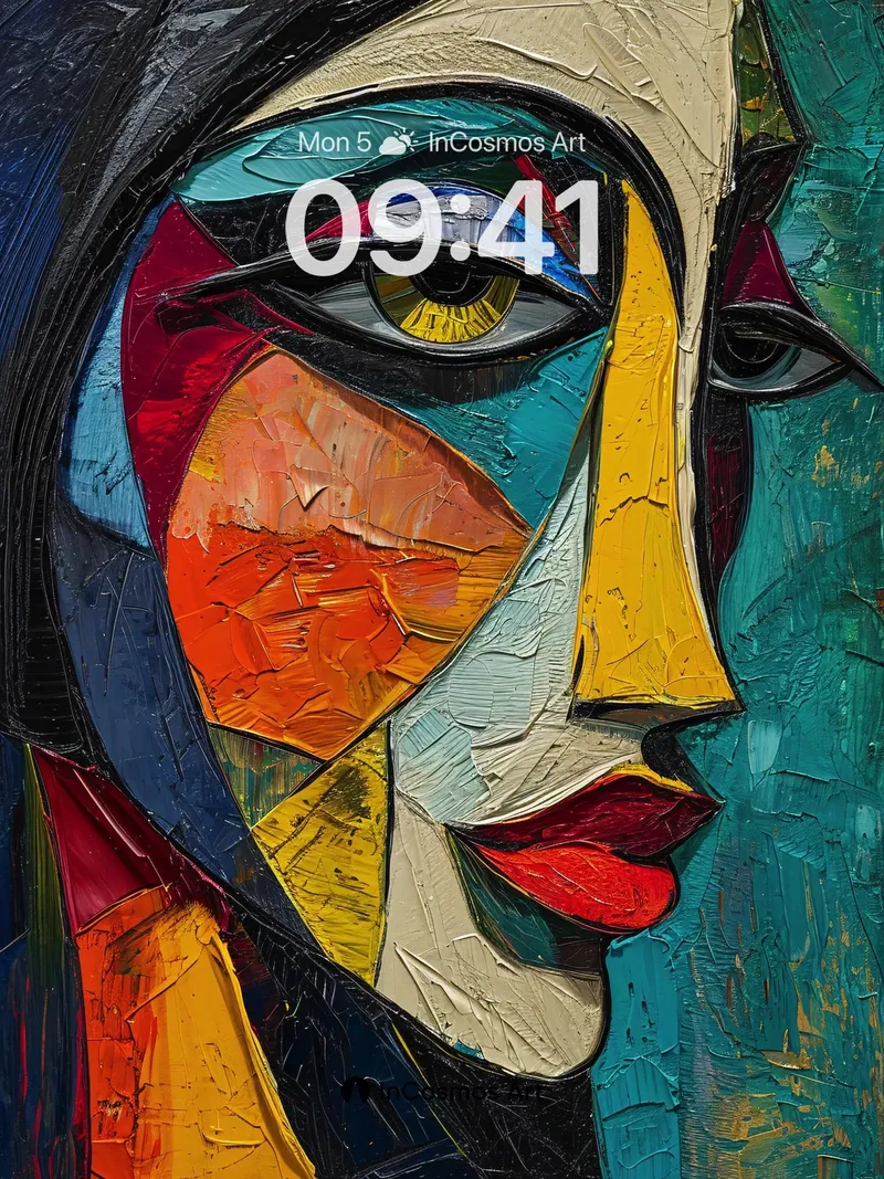 Cubist Mirage Wallpaper with Shifting Gaze