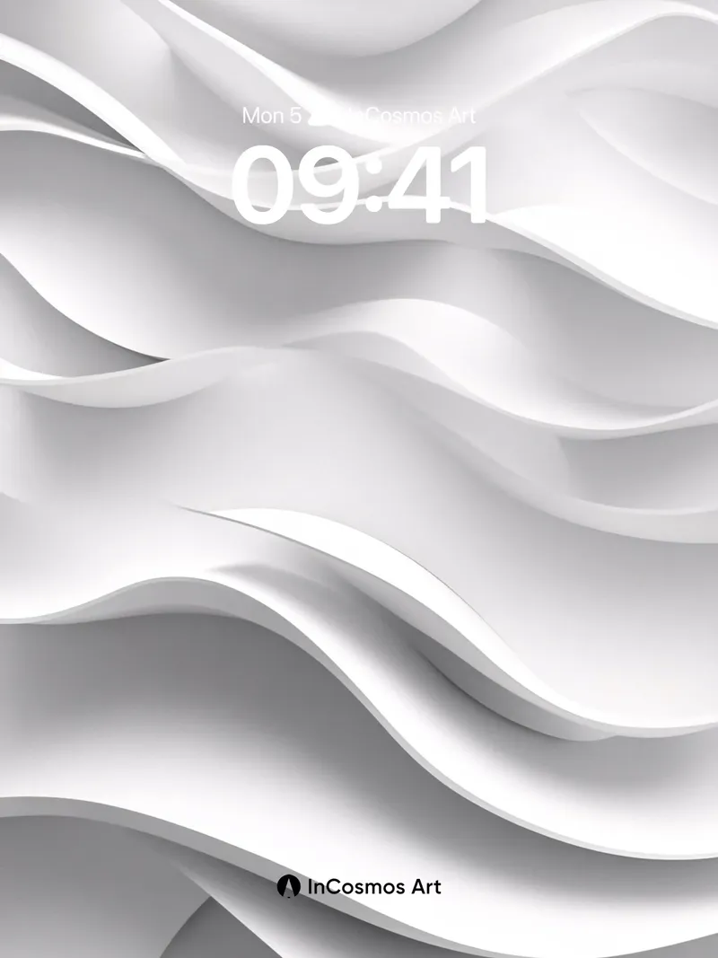 Sculpted Light Wallpaper with Floating Waves