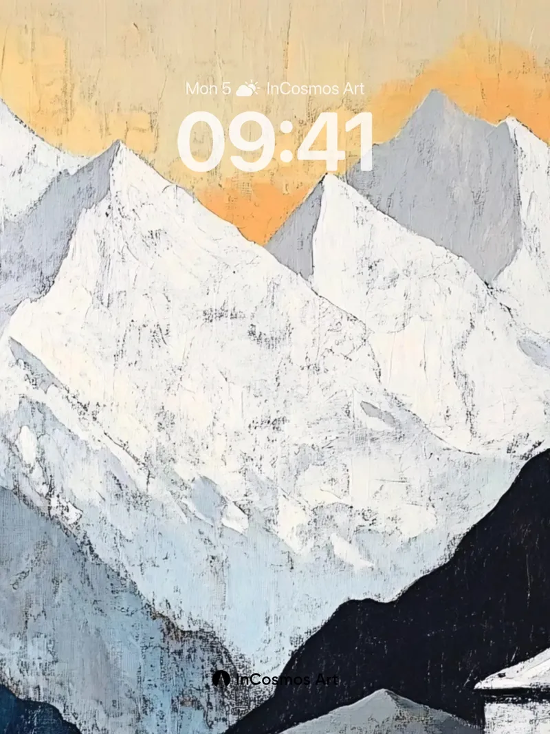 Serenity Peaks Wallpaper with Snow-Crowned Silence