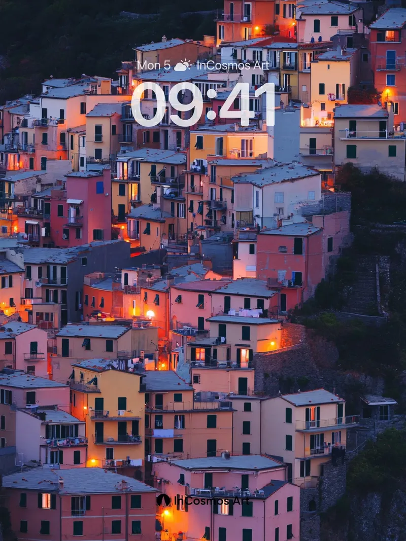 Crimson Hush Wallpaper with Hillside Whispers