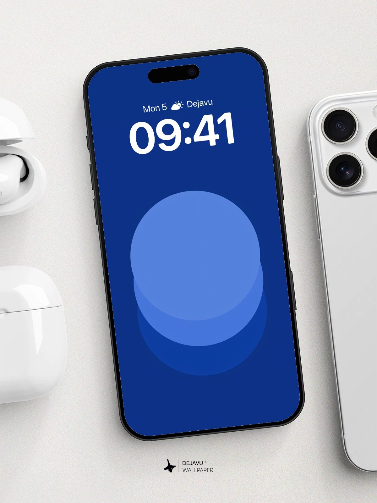 Minimal Blue Sphere Wallpaper 8K for iPhone and Android