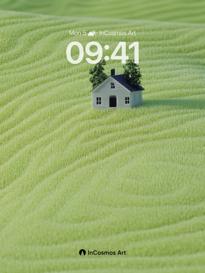 Serene Ridge Wallpaper with Tiny House