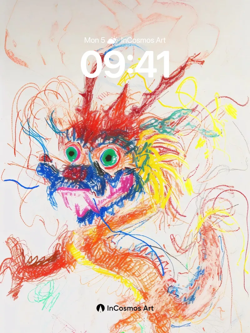 Frenzied Dragon Wallpaper with Chaotic Lines