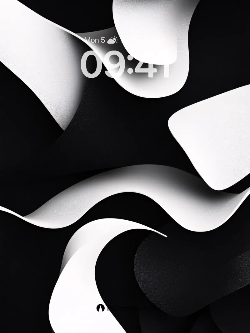 Shadowed Waves Wallpaper with Floating Depth