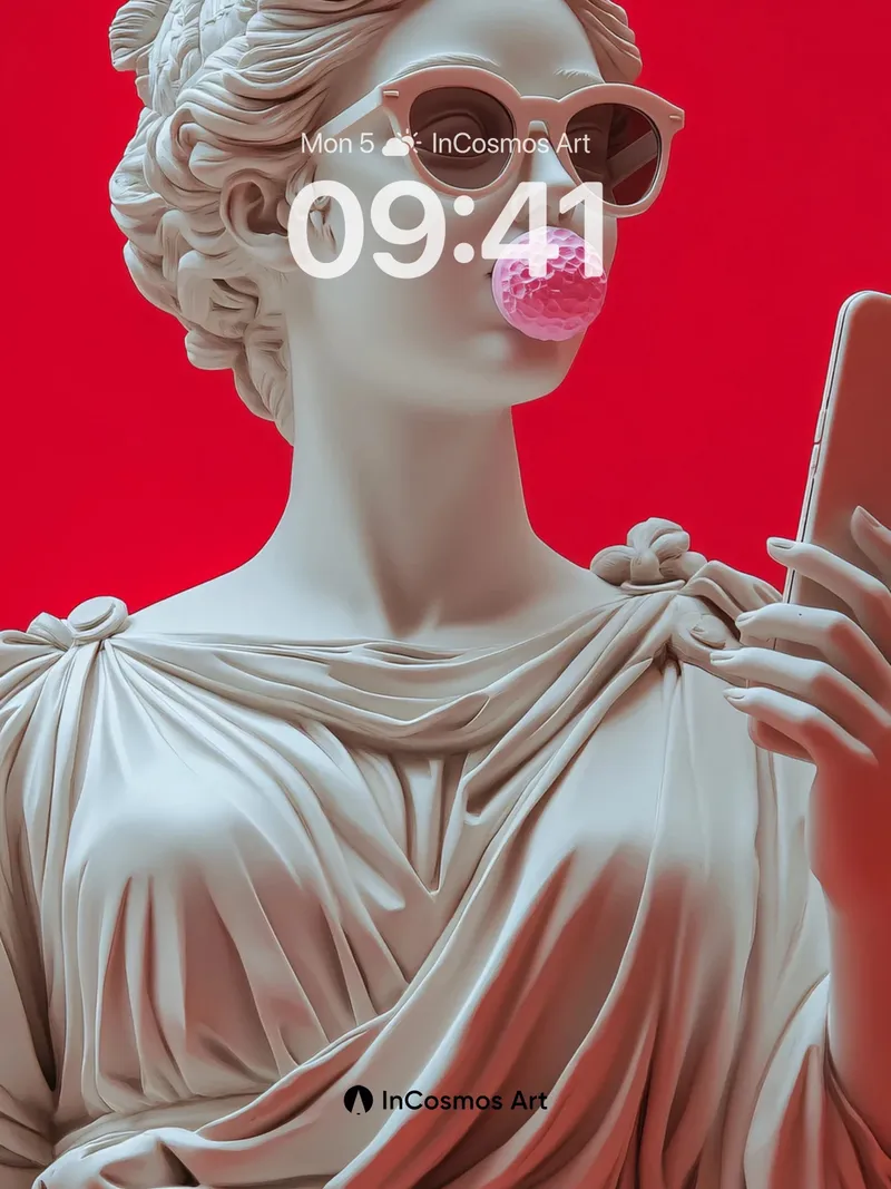 Playful Marble Wallpaper with Pink Bubblegum