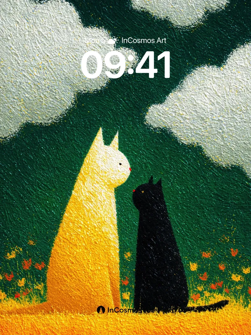 Golden Silence Wallpaper with Shadowed Companion