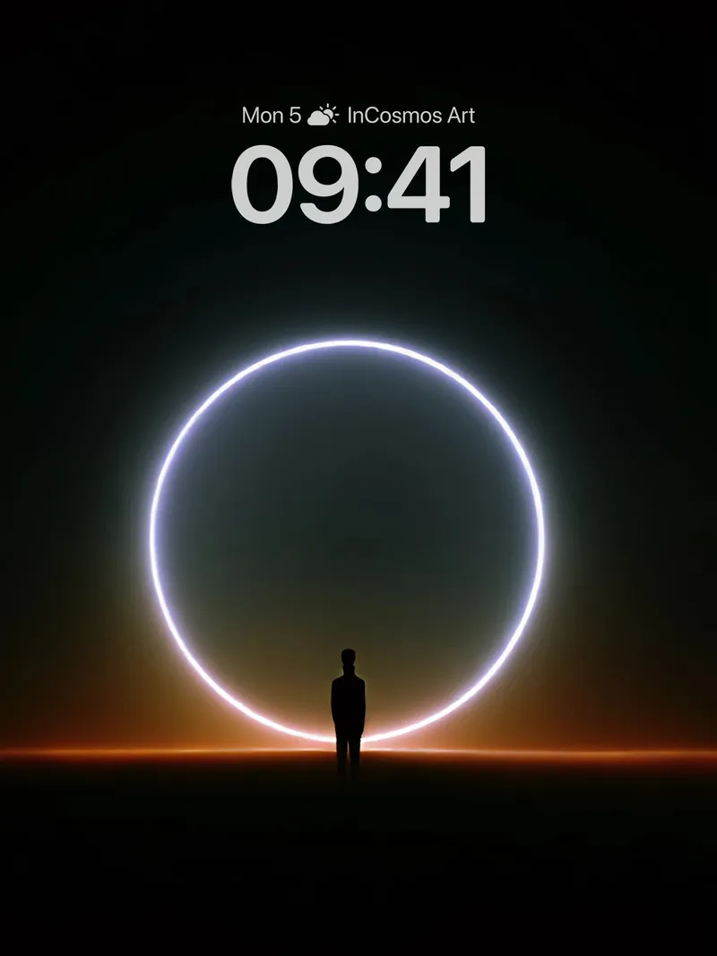 Silhouette Mirage Wallpaper with Neon Halo