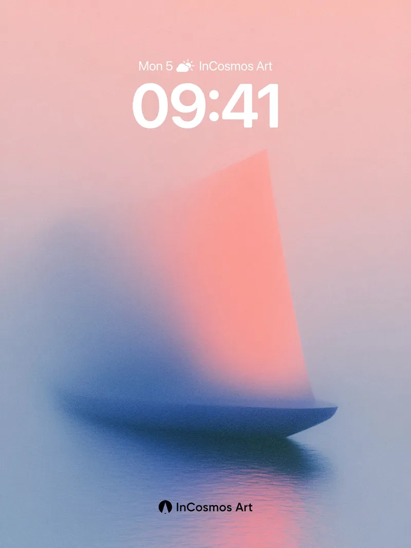 Serene Sail Wallpaper with Soft Gradient Hues