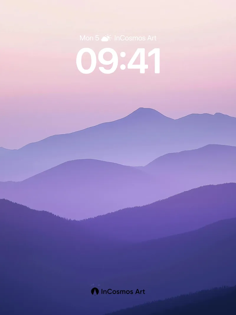 Mist-Weaved Mountain Wallpaper with Dusk Hush