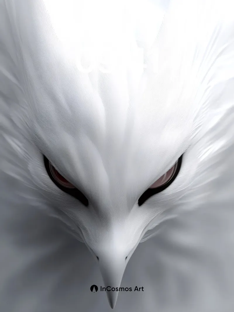 Frostwing Gaze Wallpaper with Crimson Eyes