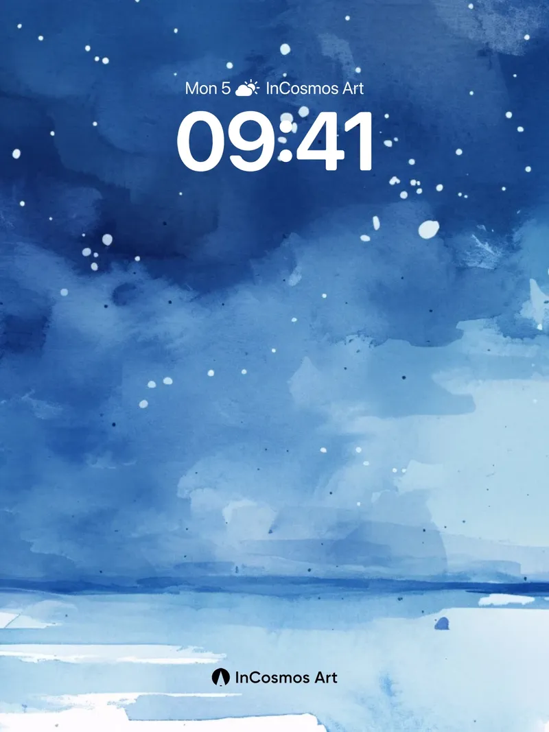 Serenity Snowfall Wallpaper with Midnight Sky
