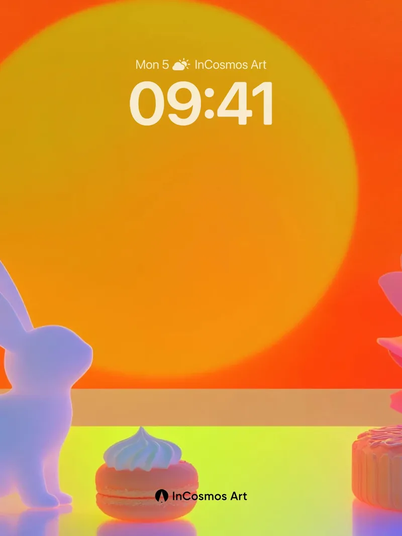 Luminous Hare Wallpaper with Sunset Bloom