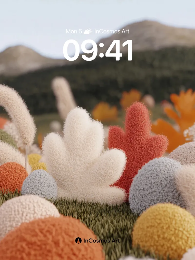 Fuzzy Meadow Wallpaper with Soft Peaks
