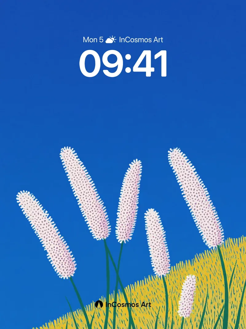 Calm Meadow Wallpaper with Soft Spikes